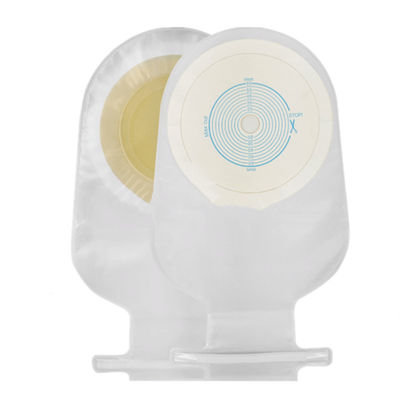Durchsichtige oder beige Kolostomie-Ostomie-Tasche Kunststoffhaken Öffnen / Schließen Tasche Typ