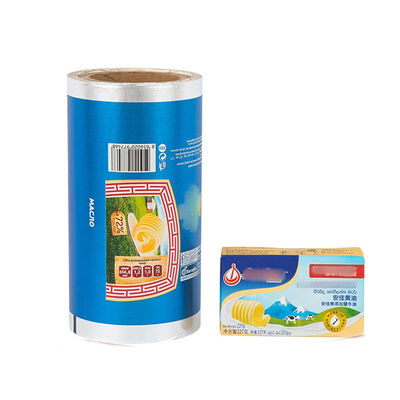 Auf Wunsch Low Temperature Laminated Heat Seal Lack Aluminiumfolie Käse Verpackung Verpackungspapier Margarine Butter Verpackung Film
