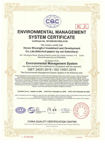 China Luohe Lianbang Chemical Co., Ltd. zertifizierungen